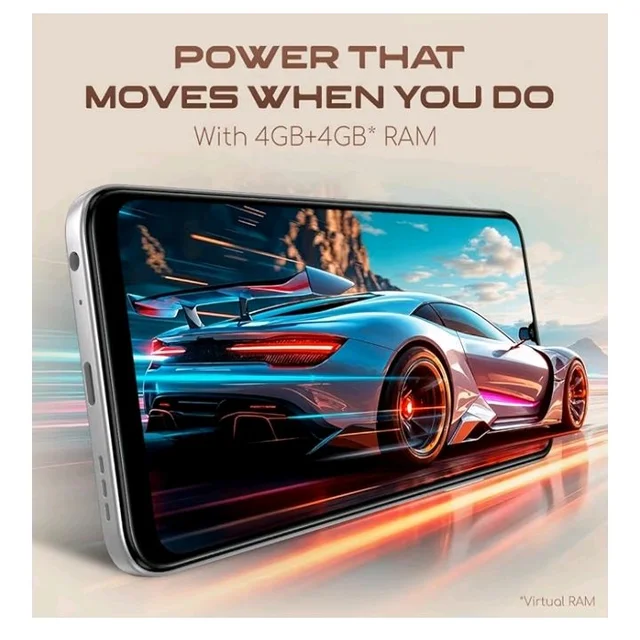 Lava Bold N2 (Siachen White, 4 GB RAM, 64 GB Storage) | 13MP AI Dual Rear Camera | Largest 6.75" HD+ Display | 5000 mAh Battery & 10W Charging | IP64 Water & Dust Proof | Charger & Phone-Case in Box - Siachen White