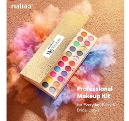 Maliao 96 Fire & Glow Eyeshadow Palette | 96 Color Warm Tone Eyeshadow Palette with Matte, Shimmer & Metallic Shades | Highly Pigmented & Blendable Long-Lasting Eye Makeup Palette (80g)