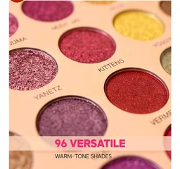 Maliao 96 Fire & Glow Eyeshadow Palette | 96 Color Warm Tone Eyeshadow Palette with Matte, Shimmer & Metallic Shades | Highly Pigmented & Blendable Long-Lasting Eye Makeup Palette (80g)