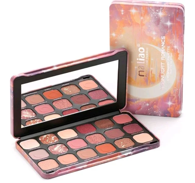 Maliao 18 Color Eyeshadow Palette | Highly Pigmented | Matte & Shimmer Shades | Long Lasting Blendable Eye Makeup | Moonlight Romance,18g