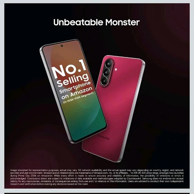 Samsung Galaxy M47 5G Mobile (Rogue Red, 8GB RAM, 128GB Storage, 6000mAh Battery)| 50MP OIS| Snapdragon Processor| LPDDR5X RAM,UFS 3.1 Storage| Gorilla Glass Victus+| sAMOLED| Knox Security| AI - rogue red