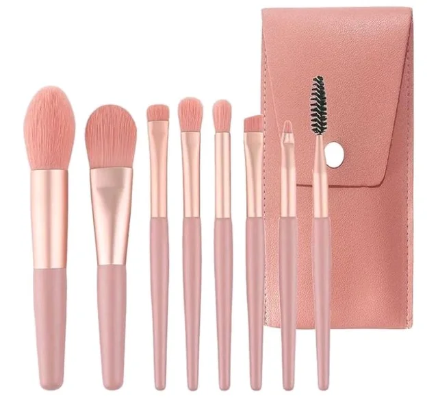 Professional Makeup Kit eyeshadow Palette, Brushes, Beauty Sponges, Pink and Yellow