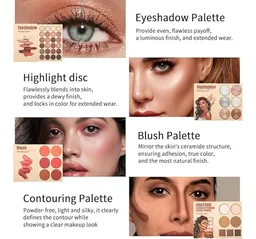 Womake Makeup Palette for Women | 20+ Highly Pigmented Eyeshadow Shades with Blush & Highlighter | Matte & Shimmer Makeup Palette | Long-Lasting Eye Makeup Kit