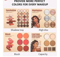 Womake Makeup Palette for Women | 20+ Highly Pigmented Eyeshadow Shades with Blush & Highlighter | Matte & Shimmer Makeup Palette | Long-Lasting Eye Makeup Kit