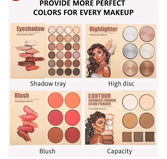 Womake Makeup Palette for Women | 20+ Highly Pigmented Eyeshadow Shades with Blush & Highlighter | Matte & Shimmer Makeup Palette | Long-Lasting Eye Makeup Kit