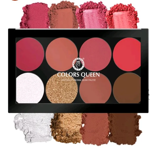 Colors Queen Ultra Professional Blush Palette with Shimmer Highlighters and Contour | Highly Pigmented & Easy to Blendable Shades | Lightweight Blush and Highlighter Palette (Shade - 03)