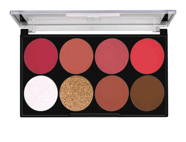 Colors Queen Ultra Professional Blush Palette with Shimmer Highlighters and Contour | Highly Pigmented & Easy to Blendable Shades | Lightweight Blush and Highlighter Palette (Shade - 03)