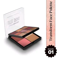 Hilary Rhoda Transform Face Palette | All-in-One | 9 Eyeshadows, 2 Blushes, Highlighter & Contour | Matte + Shimmer Finish | Highly Pigmented | Travel Friendly Makeup Kit (Soft Glam - Shade 01) – 18g
300+ bought in past month