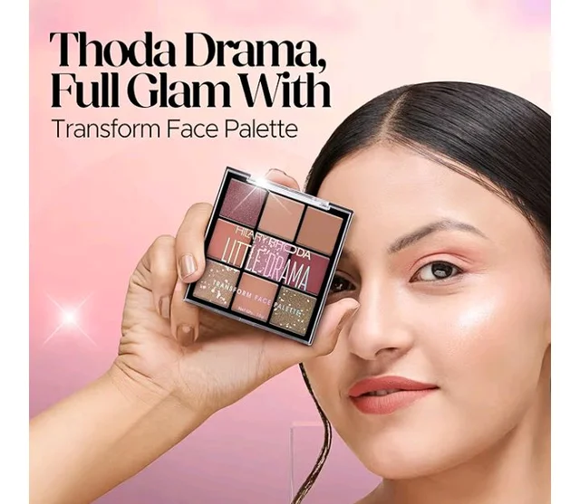 Hilary Rhoda Transform Face Palette | All-in-One | 9 Eyeshadows, 2 Blushes, Highlighter & Contour | Matte + Shimmer Finish | Highly Pigmented | Travel Friendly Makeup Kit (Soft Glam - Shade 01) – 18g
300+ bought in past month