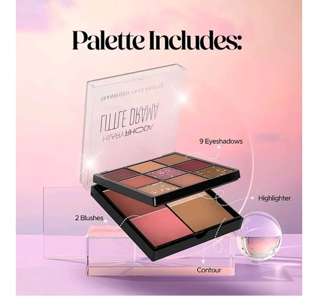 Hilary Rhoda Transform Face Palette | All-in-One | 9 Eyeshadows, 2 Blushes, Highlighter & Contour | Matte + Shimmer Finish | Highly Pigmented | Travel Friendly Makeup Kit (Soft Glam - Shade 01) – 18g
300+ bought in past month
