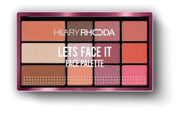 Hilary Rhoda Let’s Face It Face Palette | Highlighter & Blush | Contour | 9 Eyeshadows | Super-Fine Particles | No Fallout | Matte & Shimmer Finish -23.4g (Sun Downer |Shade 02)