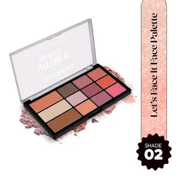 Hilary Rhoda Let’s Face It Face Palette | Highlighter & Blush | Contour | 9 Eyeshadows | Super-Fine Particles | No Fallout | Matte & Shimmer Finish -23.4g (Sun Downer |Shade 02)