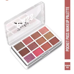 Glam21 Pocket Pass All-in-one Makeup Face Palette| Eyeshadows, Compact, Blush, Highlighter with Brushes| Highly Pigmented | Mix of Mattes & Shimmers |Travel-Friendly |Premium Pass