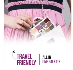 Glam21 Pocket Pass All-in-one Makeup Face Palette| Eyeshadows, Compact, Blush, Highlighter with Brushes| Highly Pigmented | Mix of Mattes & Shimmers |Travel-Friendly |Premium Pass