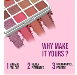 Glam21 Pocket Pass All-in-one Makeup Face Palette| Eyeshadows, Compact, Blush, Highlighter with Brushes| Highly Pigmented | Mix of Mattes & Shimmers |Travel-Friendly |Premium Pass