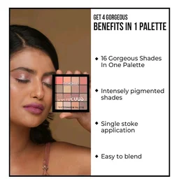 Insight Cosmetics Gorgeous 16 Color Eyeshadow Palette|Matte|Shimmer|Beginner Friendly & Long Lasting Eye Shadow Palette|Long Wearing And Easily Blendable Eye Makeup Palette, 37gm(MK09-Pink Island)