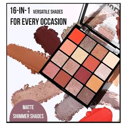 Insight Cosmetics Gorgeous 16 Color Eyeshadow Palette|Matte|Shimmer|Beginner Friendly & Long Lasting Eye Shadow Palette|Long Wearing And Easily Blendable Eye Makeup Palette, 37gm(MK09-Pink Island)