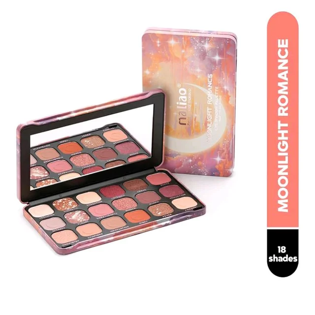 Maliao 18 Color Eyeshadow Palette | Highly Pigmented | Matte & Shimmer Shades | Long Lasting Blendable Eye Makeup | Moonlight Romance,18g