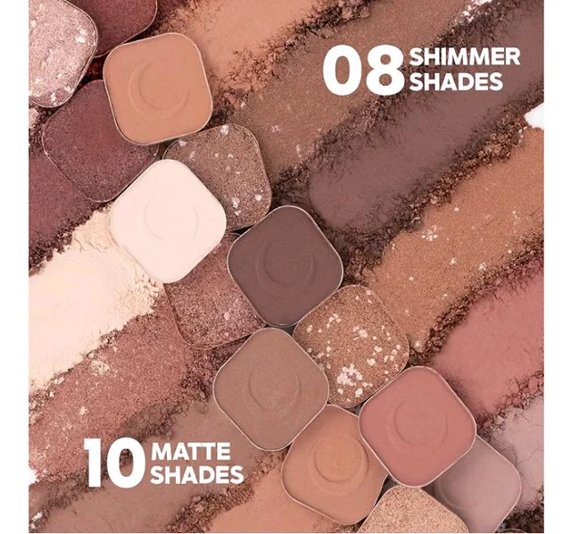 Maliao 18 Color Eyeshadow Palette | Highly Pigmented | Matte & Shimmer Shades | Long Lasting Blendable Eye Makeup | Moonlight Romance,18g