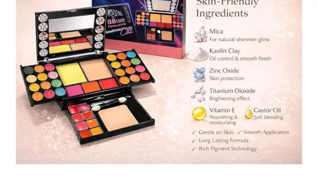 Owlex 40 Shades All-in-One Professional Makeup Kit Multi-Layer Cosmetic Palette with Eyeshadow, Blush, Lip Colors, Face Powder, Mirror & Applicator Complete Travel Makeup Set for Women & Girls