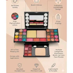 Owlex 40 Shades All-in-One Professional Makeup Kit Multi-Layer Cosmetic Palette with Eyeshadow, Blush, Lip Colors, Face Powder, Mirror & Applicator Complete Travel Makeup Set for Women & Girls