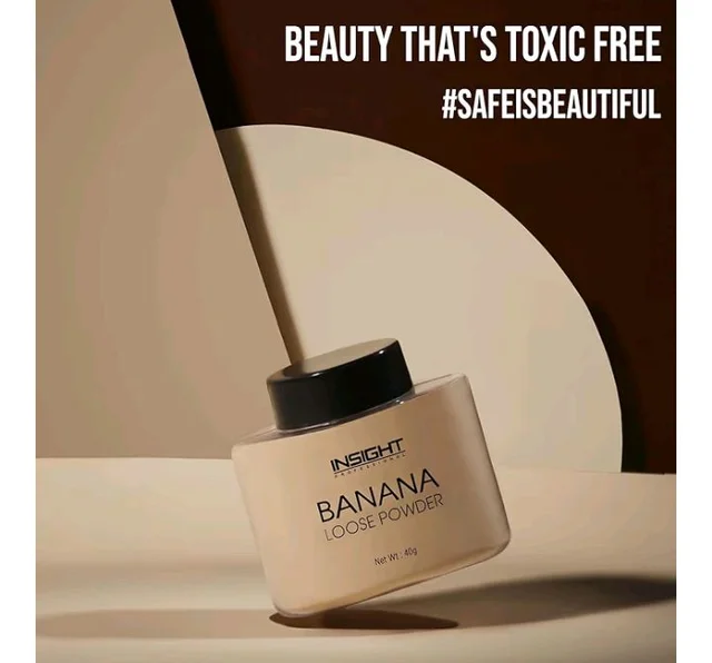 INSIGHT Banana Loose Powder 40g | Lightweight| Long-Lasting Coverage|Oil-Absorbing Finish| Reduces Shine| Suitable for All Skin Types