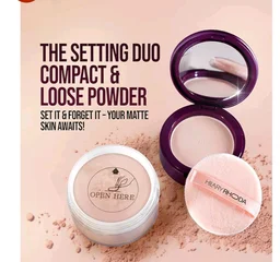 Hilary Rhoda Compact & Loose Powder | Ivory | 2-in-1 Setting Powder for Oil Control & Matte Finish Weightless | Blends Effortlessly | Long-Lasting | Hides Imperfections | for Indian Skintone