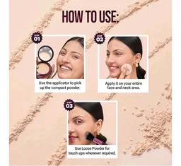 Hilary Rhoda Compact & Loose Powder | Ivory | 2-in-1 Setting Powder for Oil Control & Matte Finish Weightless | Blends Effortlessly | Long-Lasting | Hides Imperfections | for Indian Skintone
