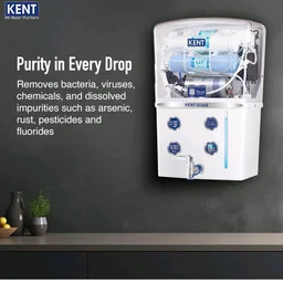 KENT Grand RO Water Purifier | Advanced RO Tech for Sabse Shudh Paani | RO+UF+TDS Control + UV LED Tank | 8L | 20LPH Flow | Ideal for Borewell/Tanker/Municipal Water | Largest Service Network