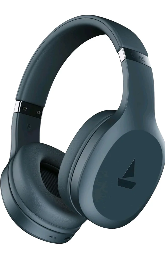 boAt Rockerz 412, 60H Battery, 40Mm Drivers, 40Ms Low Latency, ENx Tech, Stream Ad Free Music via App Support, Bluetooth Headphones, Wireless Over Ear Headphone with Mic (Bold Blue)