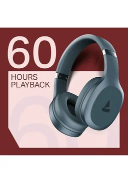 boAt Rockerz 412, 60H Battery, 40Mm Drivers, 40Ms Low Latency, ENx Tech, Stream Ad Free Music via App Support, Bluetooth Headphones, Wireless Over Ear Headphone with Mic (Bold Blue)