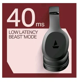 boAt Rockerz 412, 60H Battery, 40Mm Drivers, 40Ms Low Latency, ENx Tech, Stream Ad Free Music via App Support, Bluetooth Headphones, Wireless Over Ear Headphone with Mic (Active Black)