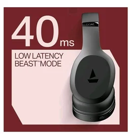 boAt Rockerz 412, 60H Battery, 40Mm Drivers, 40Ms Low Latency, ENx Tech, Stream Ad Free Music via App Support, Bluetooth Headphones, Wireless Over Ear Headphone with Mic (Active Black)