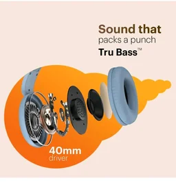 Noise Two Wireless On Ear Headphones with 50 Hours Playtime, Low Latency(up to 45ms), 4 Play Modes, Dual Pairing, BT v5.3 (Serene Blue)
