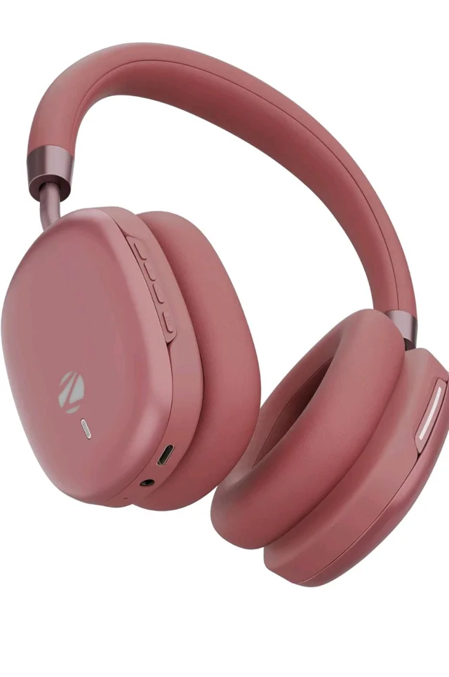 Zebronics Silencio 200T Wireless Headphones, Hybrid ANC 48dB, Upto 100Hrs Playback, 40mm Drivers, Dual Mic ENC, BT v6.0, Gaming Mode, Dual Pairing, Touch Controls, App Support, AUX, Maroon