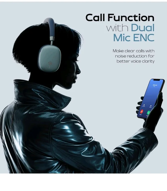 Zebronics Silencio 200T Wireless Headphones, Hybrid ANC 48dB, Upto 100Hrs Playback, 40mm Drivers, Dual Mic ENC, BT v6.0, Gaming Mode, Dual Pairing, Touch Controls, App Support, AUX, Blue