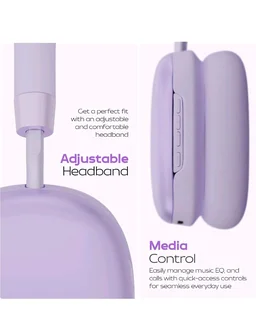 Zebronics Silencio 200T Wireless Headphones, Hybrid ANC 48dB, Upto 100Hrs Playback, 40mm Drivers, Dual Mic ENC, BT v6.0, Gaming Mode, Dual Pairing, Touch Controls, App Support, AUX (Purple)