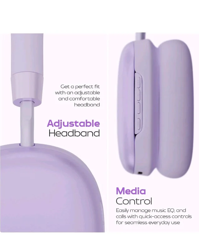 Zebronics Silencio 200T Wireless Headphones, Hybrid ANC 48dB, Upto 100Hrs Playback, 40mm Drivers, Dual Mic ENC, BT v6.0, Gaming Mode, Dual Pairing, Touch Controls, App Support, AUX (Purple)