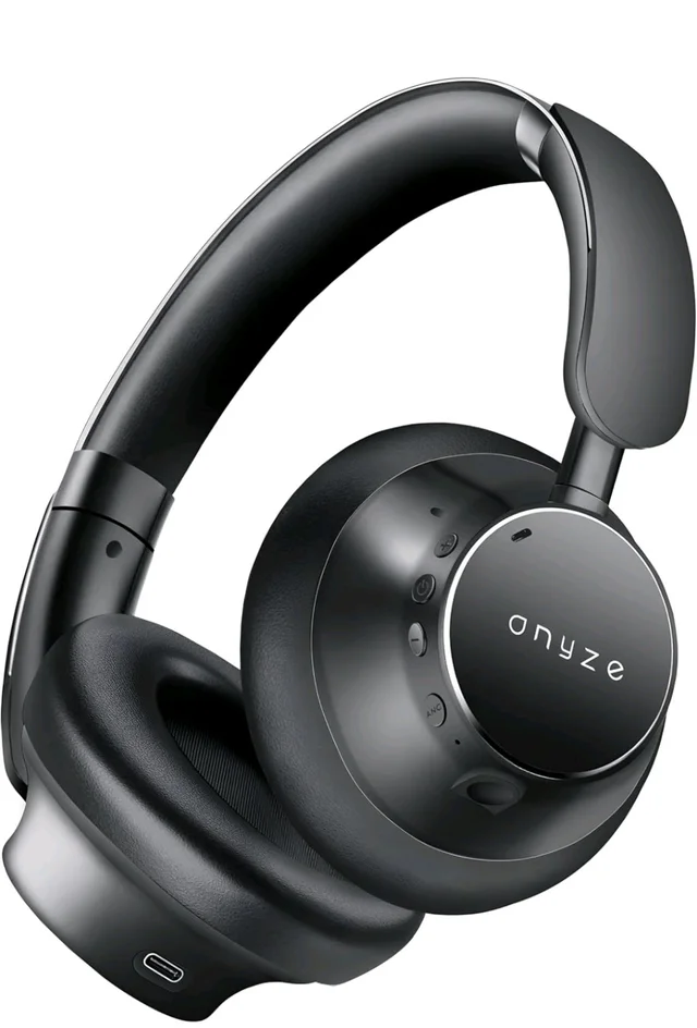 ONYZE VORIC ON903 Over-Ear Wireless Headphones with ANC, Bluetooth 5.4, Dual Pairing, 40mm Drivers, Up to 60H Playtime, Foldable Premium Design (Obsidian Black)