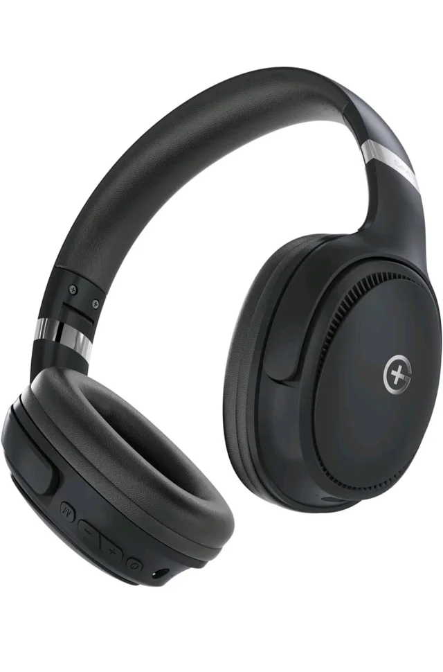 GM G+ Headphones, 70H Playtime Over The Ear Headphones with Mic, BT 5.3, Pure Bass, 45ms Low Latency, Dual Pairing, 4 Play Modes (FM, Radio, SD Card & Aux), 1 Year Warranty - Black.