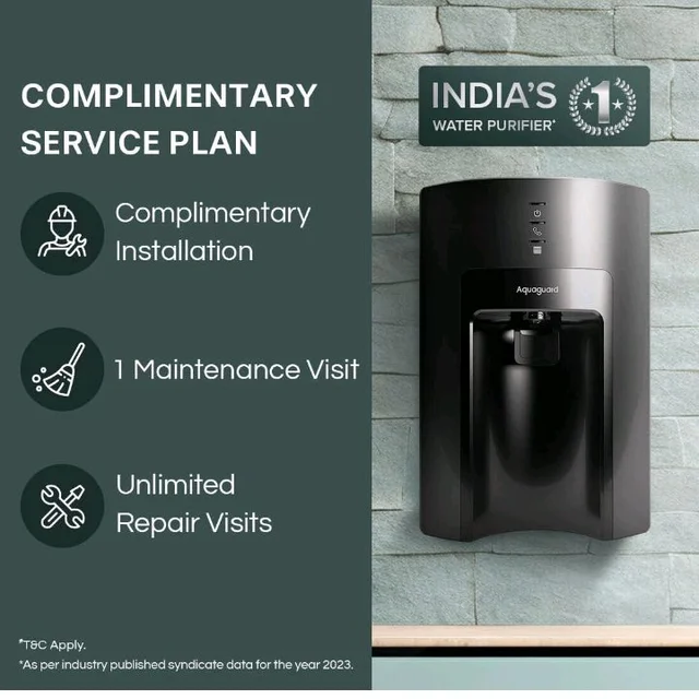 Aquaguard Sure Delight RO+MC 1X Water Purifier | Free Service Plan worth ₹2000 | India’s #1 Water Purifier | Suitable for Borewell & Tanker Water | 30x Impurity Removal vs Local Purifiers
1K+ bought in past month