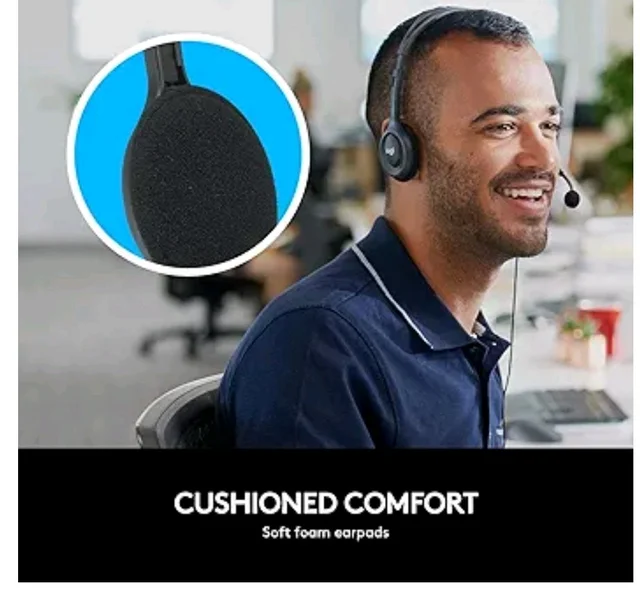 Logitech H111 Wired On Ear Headphones With Mic Black