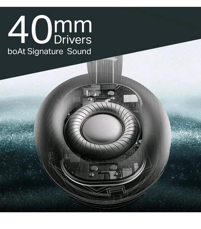 boAt Rockerz Trendz, 40mm Drivers, 50hrs Battery, 60ms Low Latency, ENx Tech, BT v5.4, Foldable Cups, Voice Assistant, Bluetooth Headphones, Wireless Headphone with Mic (Bold Blue)