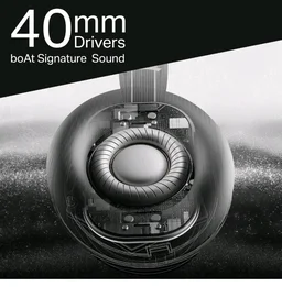 boAt Rockerz Trendz, 40mm Drivers, 50hrs Battery, 60ms Low Latency, ENx Tech, BT v5.4, Foldable Cups, Voice Assistant, Bluetooth Headphones, Wireless Headphone with Mic (Black Sabre)