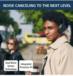 Sony WH-CH720N Active Noise Cancellation Wireless Bluetooth Over Ear Headphones with Mic, Adaptive Sound Control, Quick Charge, Up to 35Hrs Battery, Customized EQ- Blue