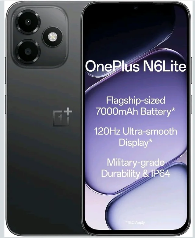 OnePlus N6 Lite | 4GB+64GB | Midnight Hype | Massive 7000mAh Long-Lasting Battery | 120Hz Ultra Smooth Display | 36 Months Fast & Smooth | Military-Grade Durability - Midnight Hype