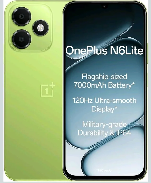 OnePlus N6 Lite | 4GB+64GB | Neo Green | Massive 7000mAh Long-Lasting Battery | 120Hz Ultra Smooth Display | 36 Months Fast & Smooth | Military-Grade Durability - Neo Green