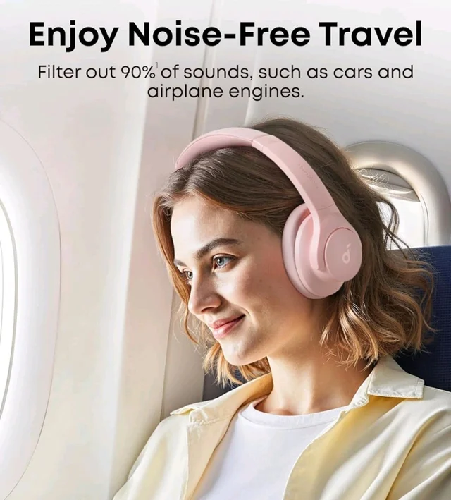 Soundcore by Anker Q20i Hybrid Active Noise Cancelling Headphones, Pink
Over-Ear, Bluetooth, 40H ANC Playtime, Hi-Res Audio, Big Bass, Transparency Mode, Customize via App, Travel, Home, Office