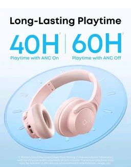 Soundcore by Anker Q20i Hybrid Active Noise Cancelling Headphones, Pink
Over-Ear, Bluetooth, 40H ANC Playtime, Hi-Res Audio, Big Bass, Transparency Mode, Customize via App, Travel, Home, Office