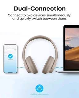 Soundcore by Anker Q20i Headphones with Protective Case, Taupe, Bundle
Over-Ear, Bluetooth, 40H ANC Playtime, Hi-Res Audio, Big Bass, Transparency Mode, Customize via App, Travel, Home, Office